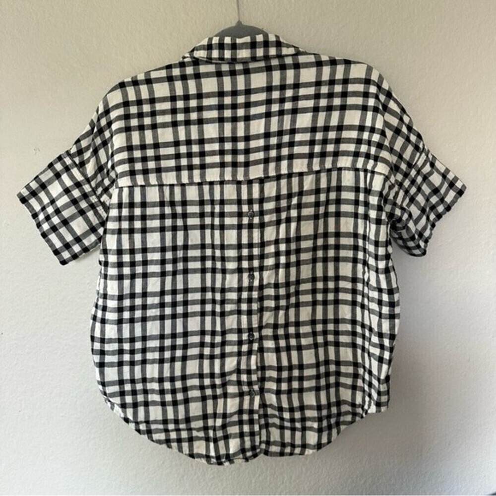 madewell oversized courier button back shirt in double faced plaid - Picture 5 of 11